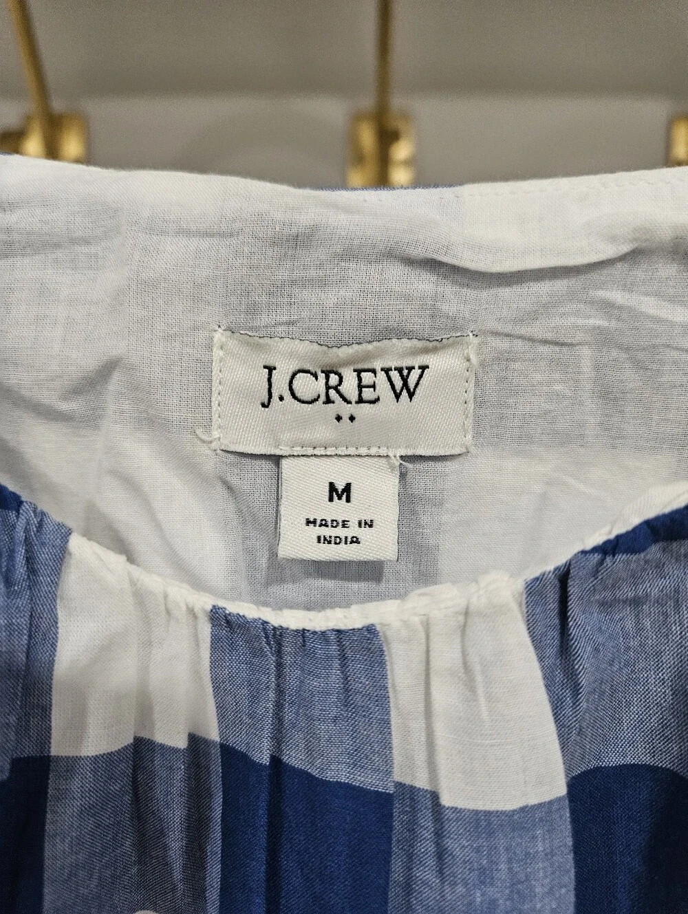 J. Crew Blue and White Gingham Tiered Sundress